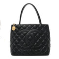 Chanel Caviar Quilted Medallion Tote Black