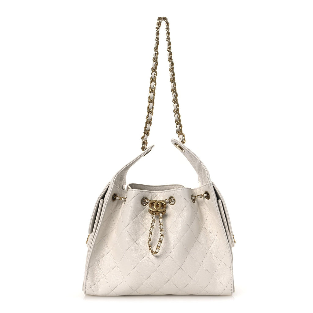 Chanel Caviar Quilted Small Chanel 25 Handbag White