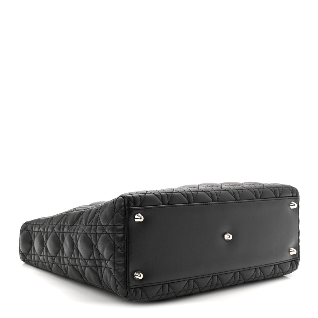 Christian Dior Lambskin Cannage Large Lady Dior Black