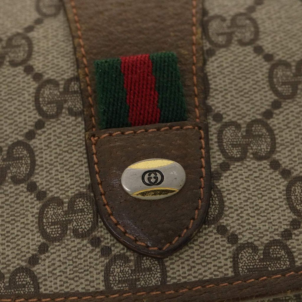 GUCCI GG Canvas Web Sherry Line Clutch Bag Beige Red Green 89.01.030  39241