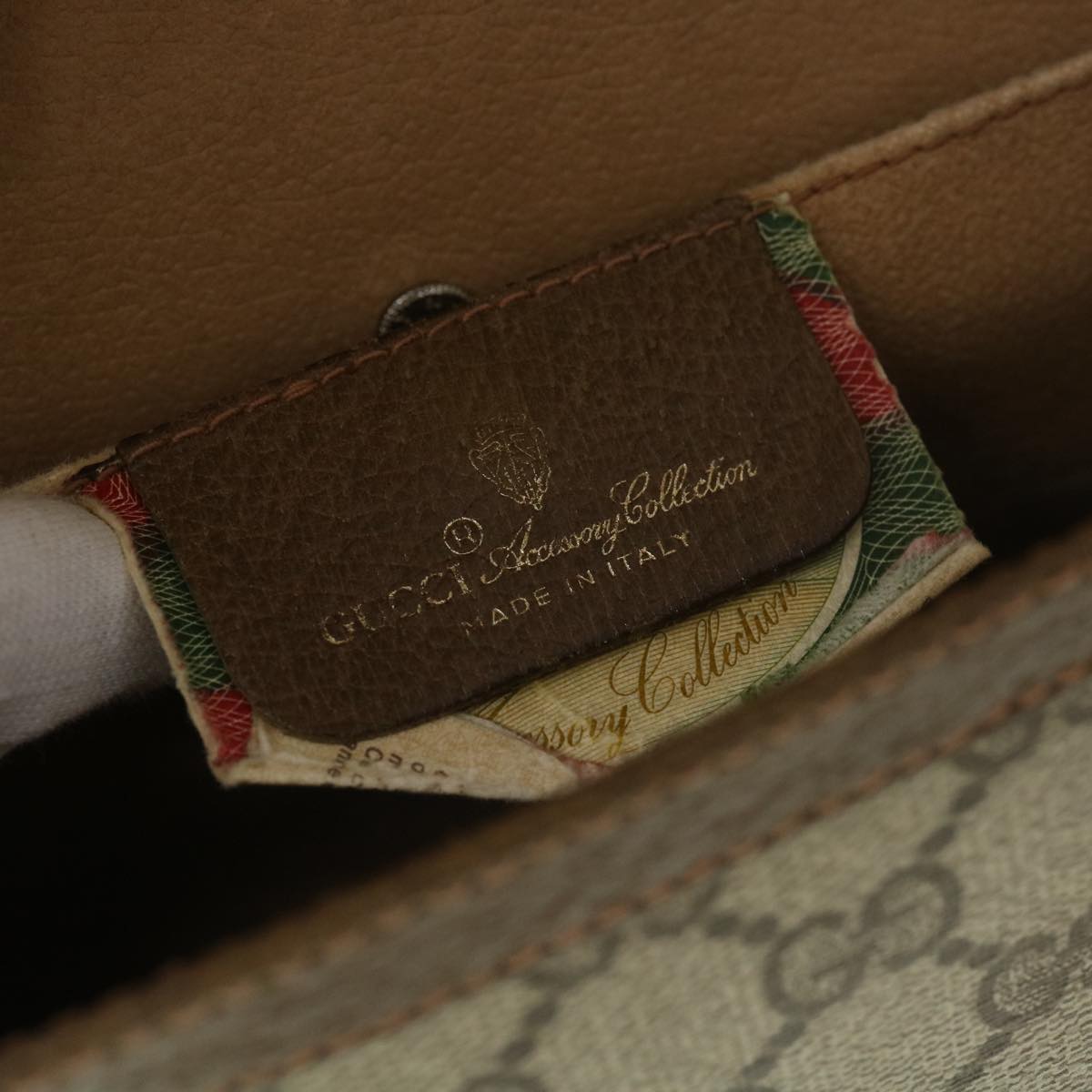 GUCCI GG Canvas Web Sherry Line Clutch Bag Beige Red Green 89.01.030  39241