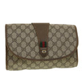 GUCCI GG Canvas Web Sherry Line Clutch Bag Beige Red Green 89.01.030  39241