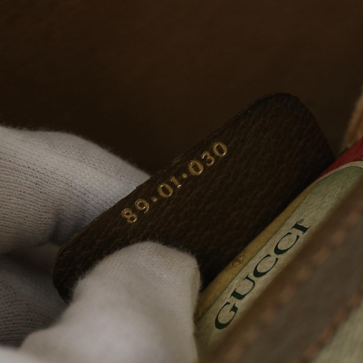 GUCCI GG Canvas Web Sherry Line Clutch Bag Beige Red Green 89.01.030  39241