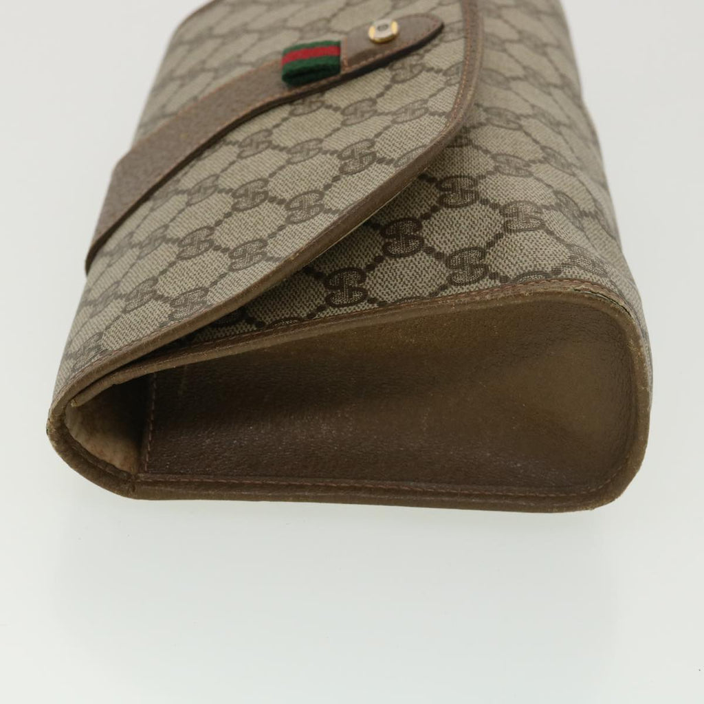GUCCI GG Canvas Web Sherry Line Clutch Bag Beige Red Green 89.01.030  39241