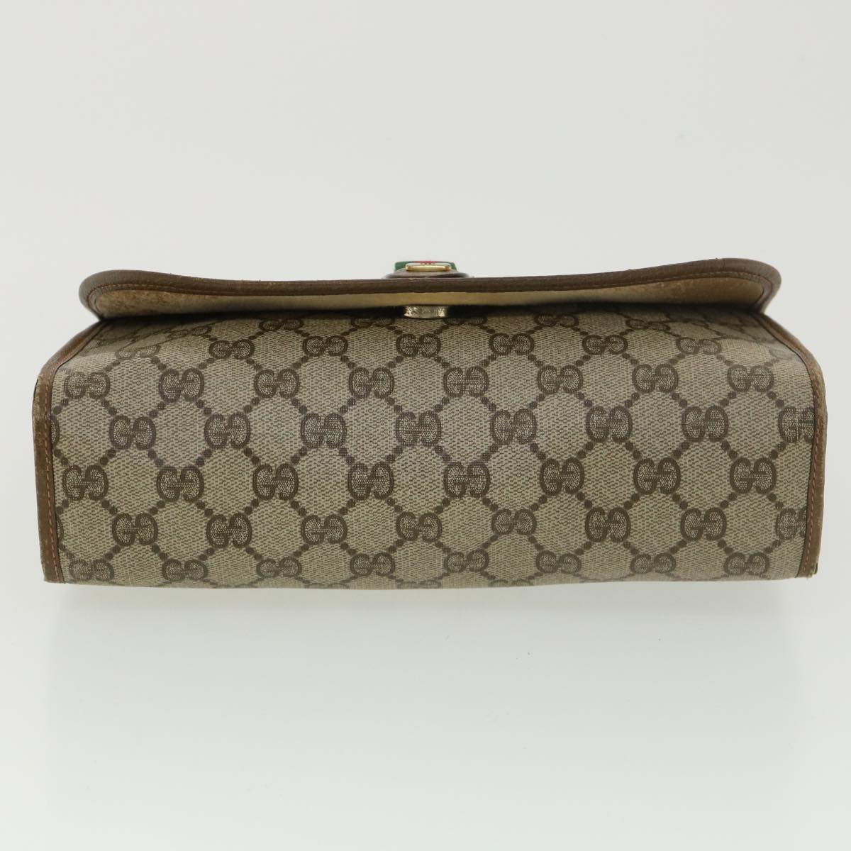 GUCCI GG Canvas Web Sherry Line Clutch Bag Beige Red Green 89.01.030  39241