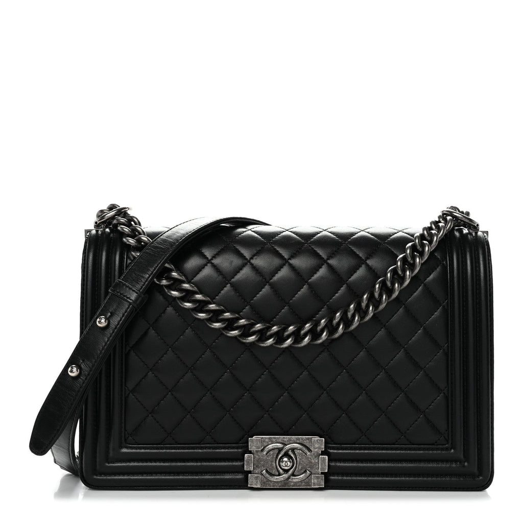 Chanel Lambskin Quilted New Medium Boy Flap Black