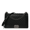 Chanel Lambskin Quilted New Medium Boy Flap Black