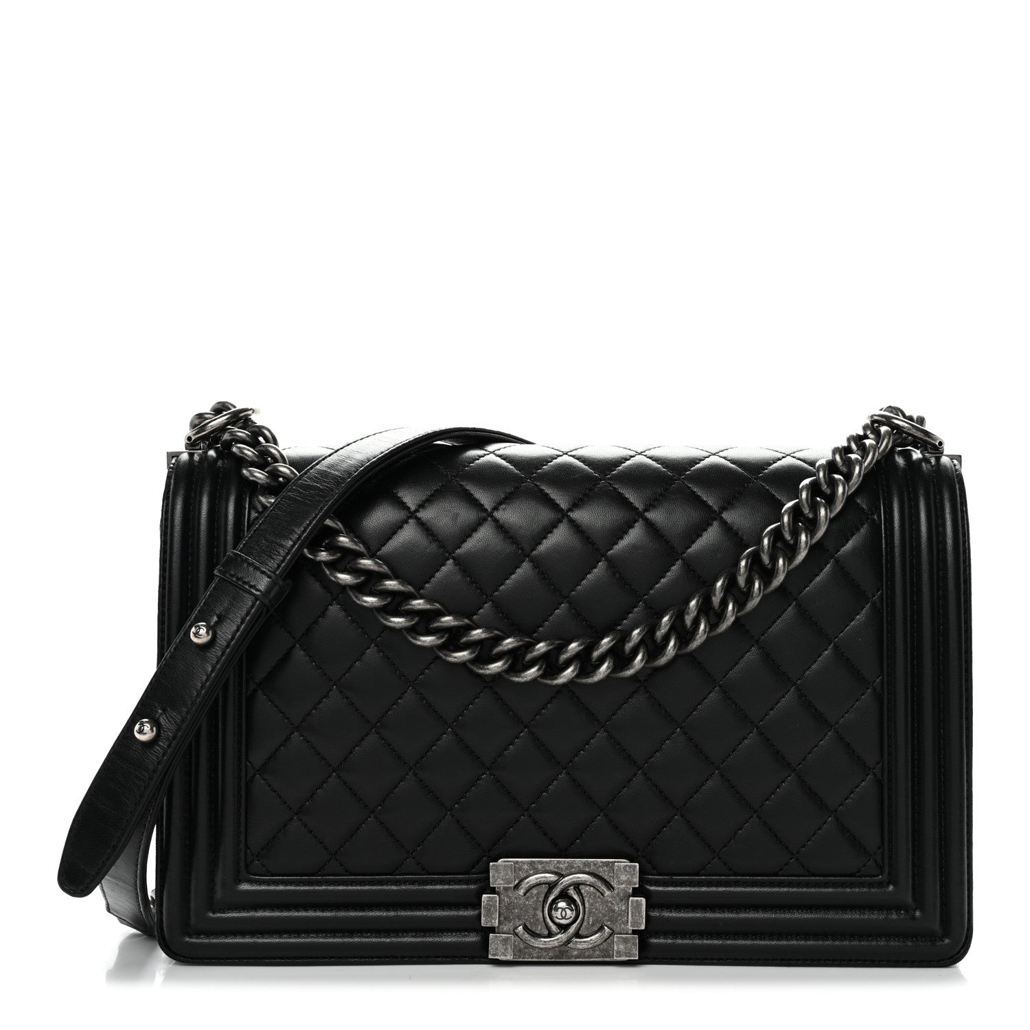 Chanel Lambskin Quilted New Medium Boy Flap Black