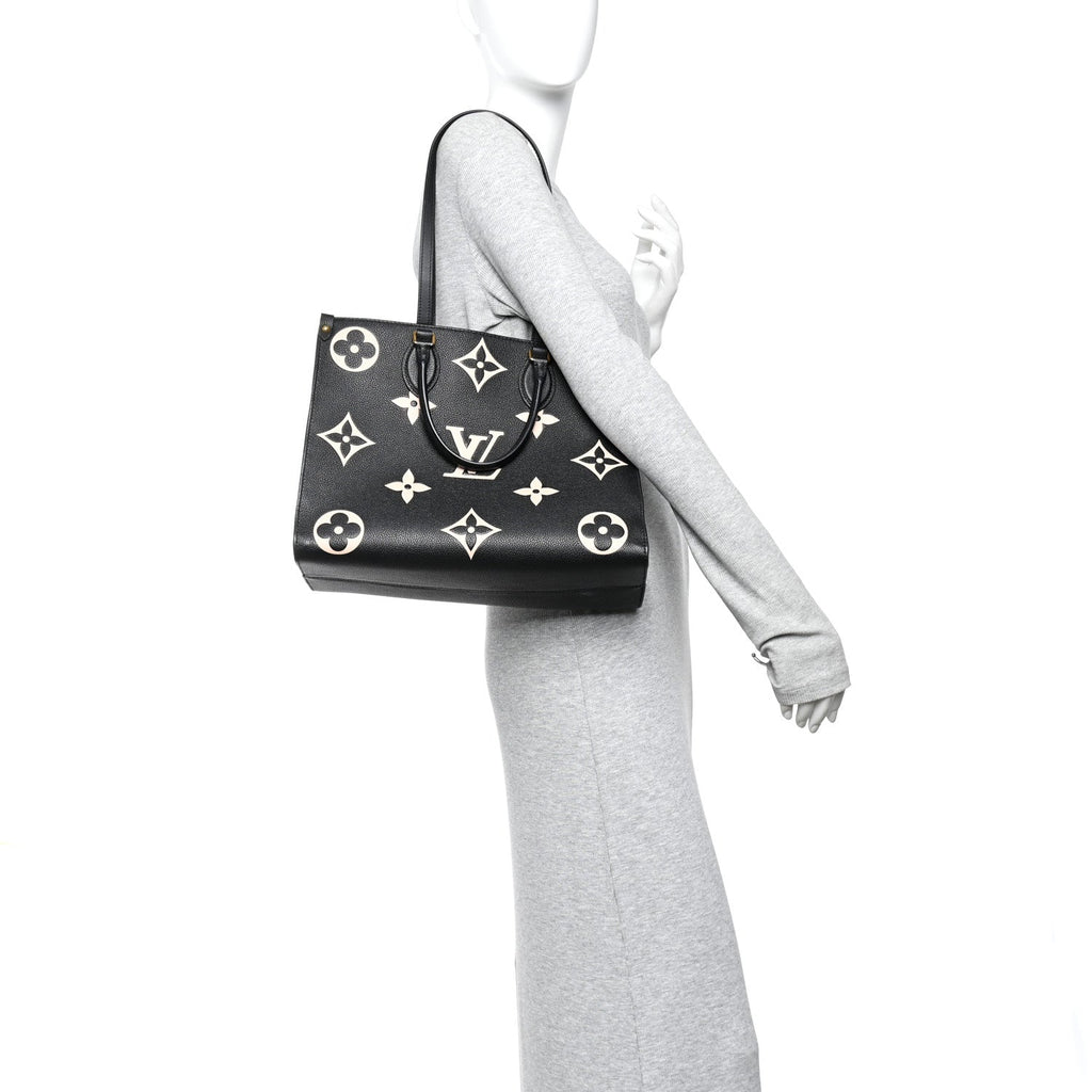 Louis Vuitton Empreinte Monogram Giant Onthego MM Black Beige