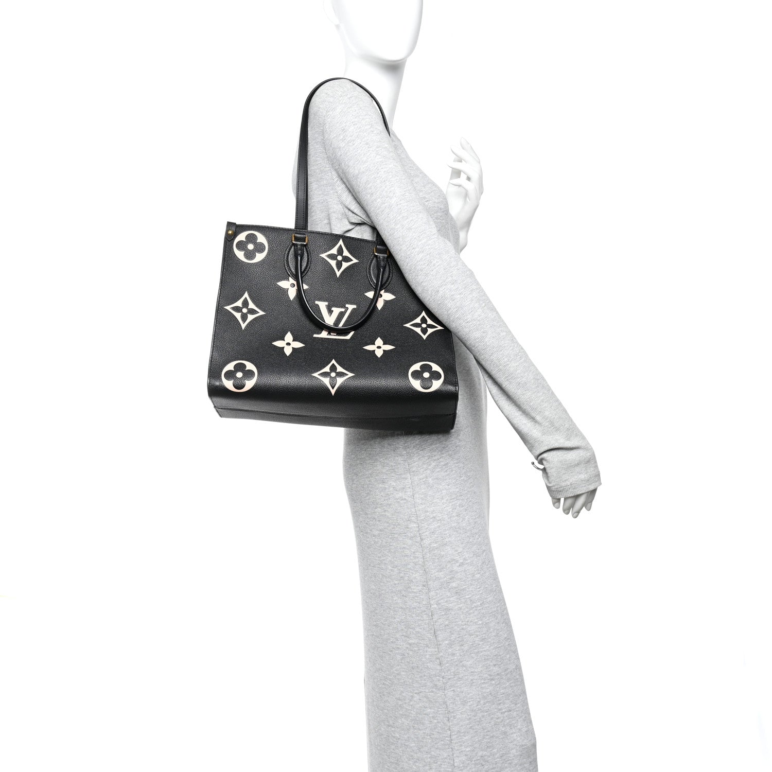 Louis Vuitton Empreinte Monogram Giant Onthego MM Black Beige