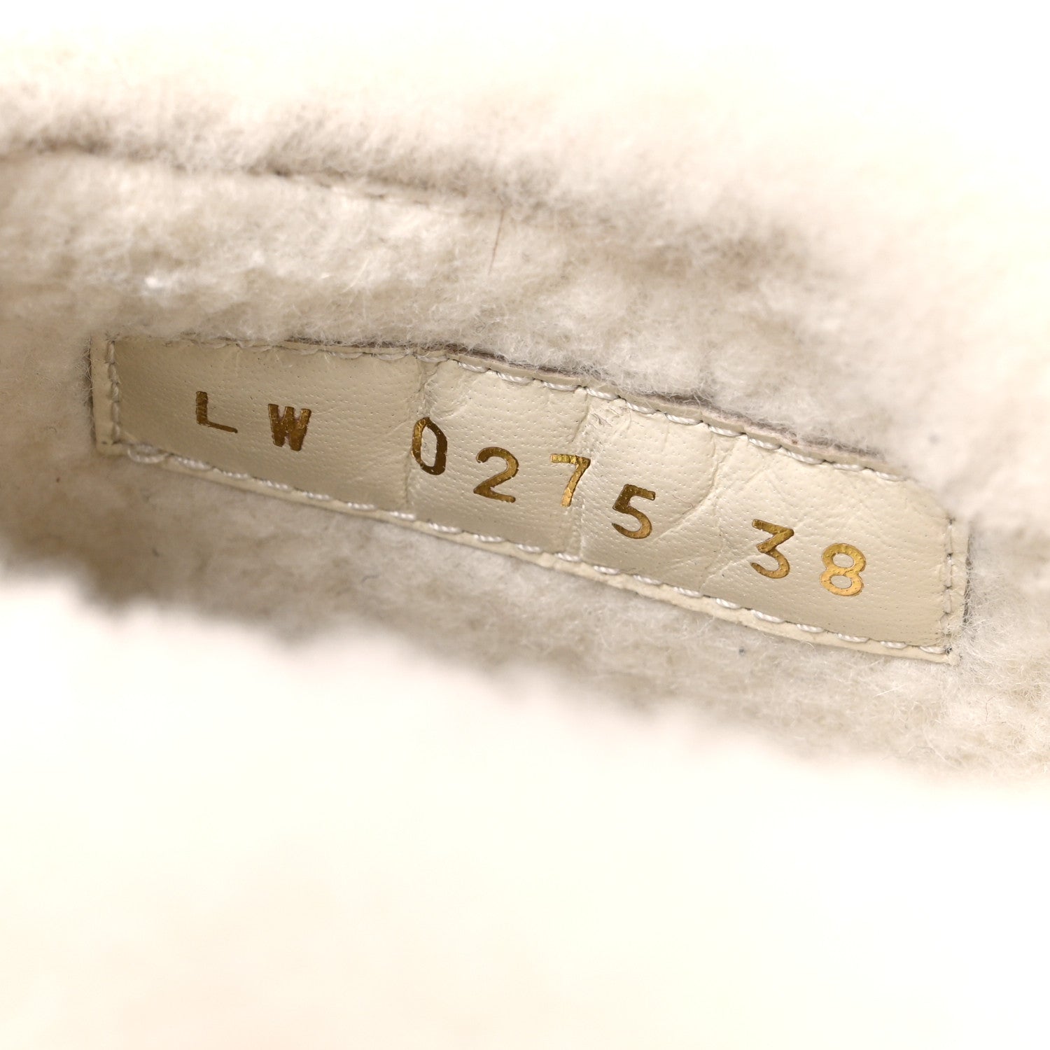 Louis Vuitton Suede Calfskin Shearling Monogram Debossed Cortina Closed Mule 38 Light Beige