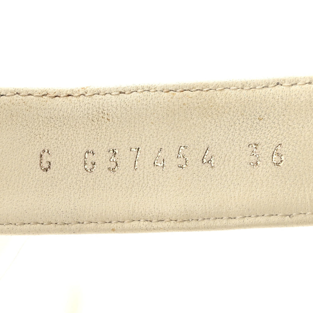 Chanel Shiny Calfskin Quilted Wedge Sandals 36 Ivory
