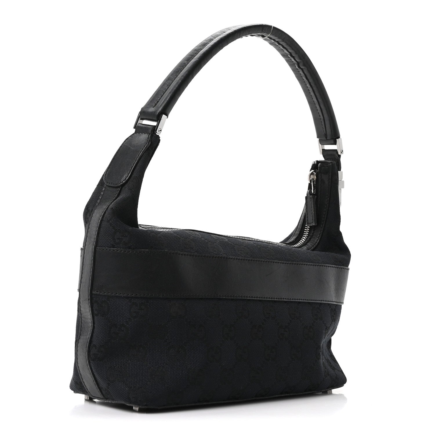 Gucci GG Canvas Monogram Shoulder Bag Black
