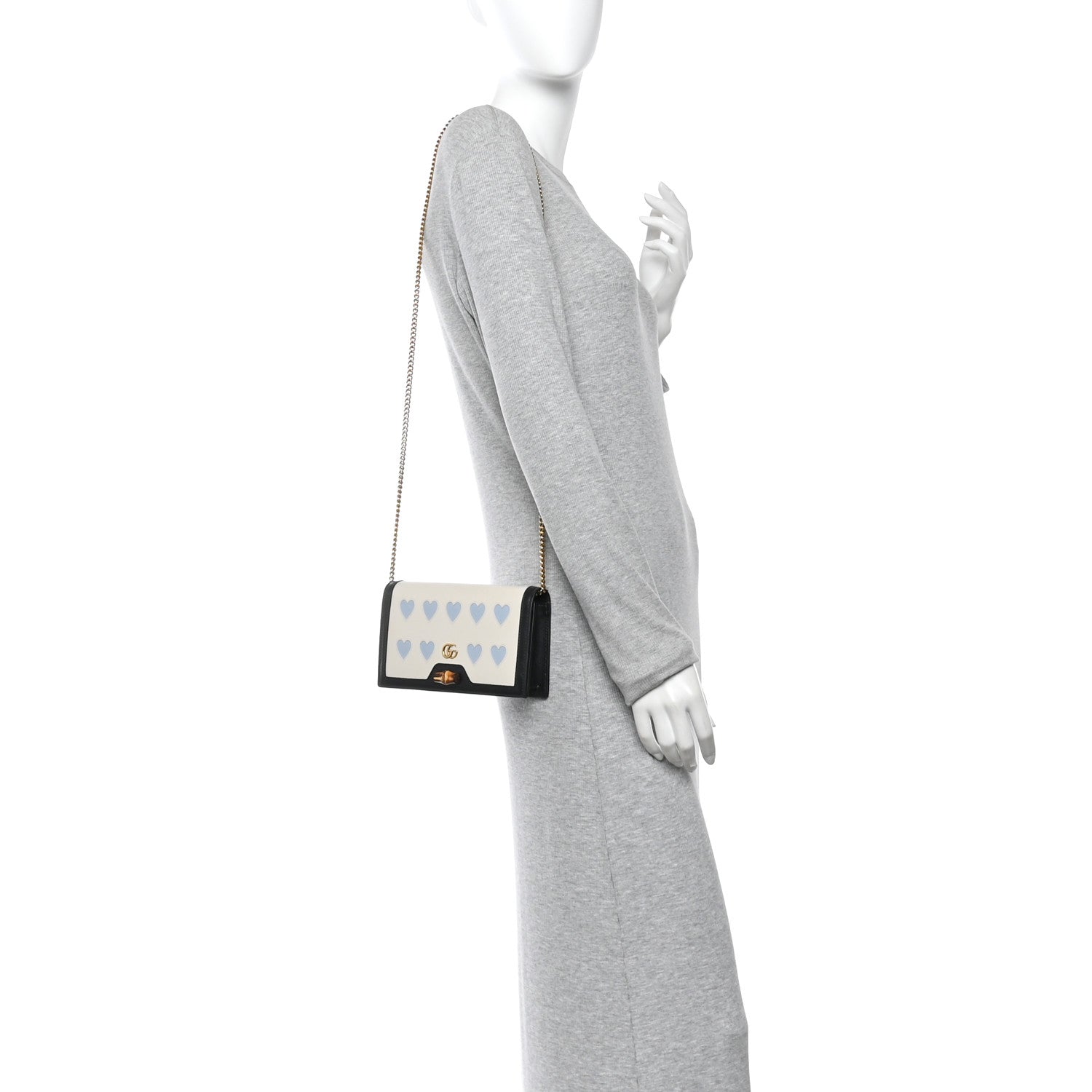 Gucci Calfskin Lovelight Mini Diana Chain Bag Mystic White Paradise Cloude