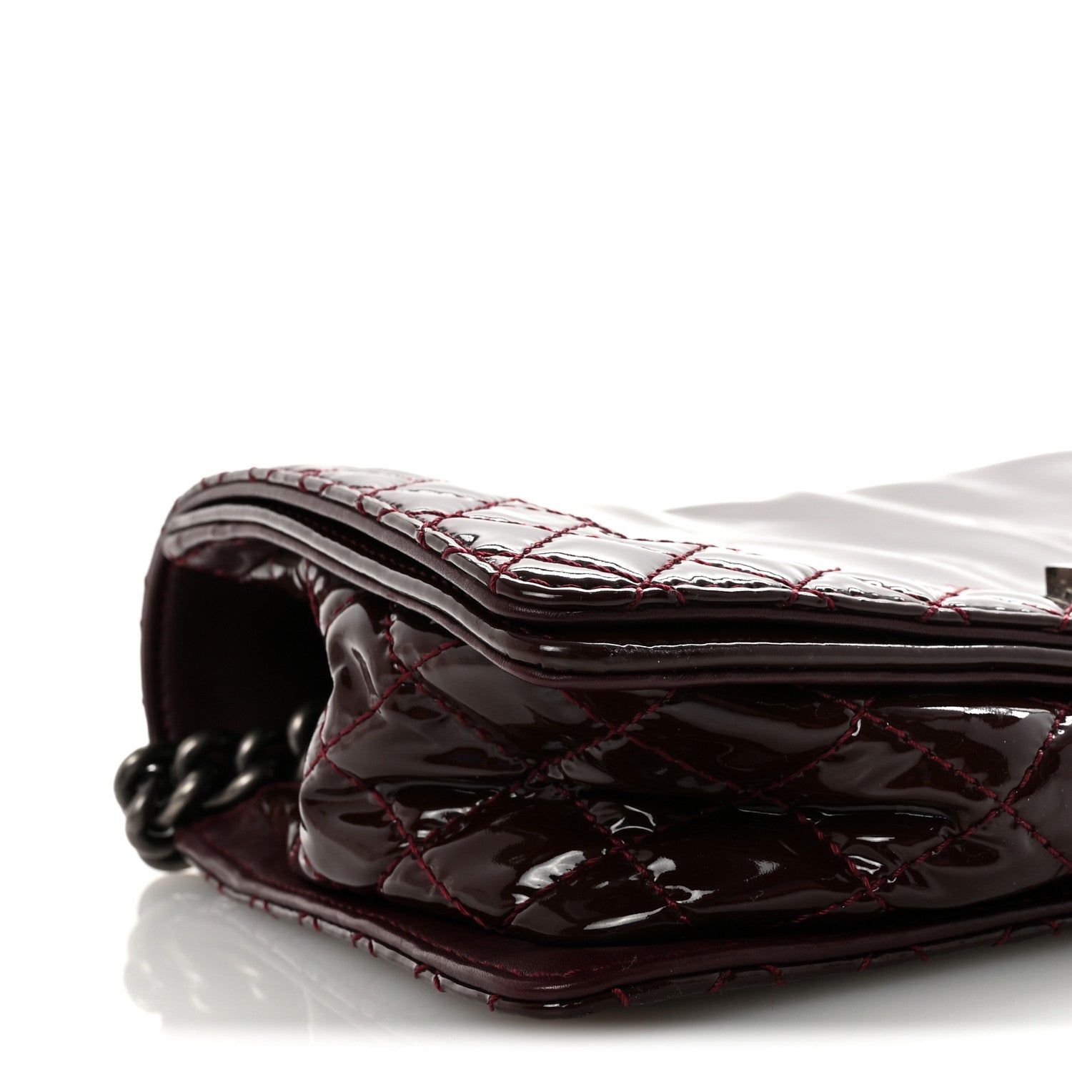 Chanel Patent New Medium Boy Reverso Flap Burgundy