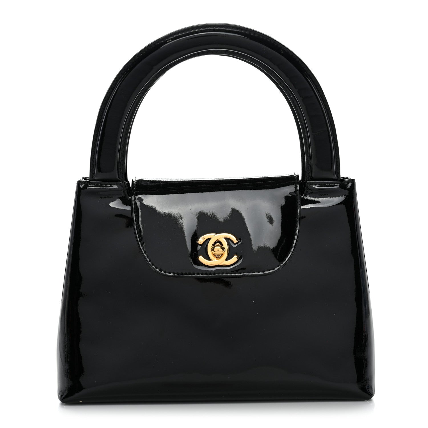 Chanel Patent Small Kelly Flap Bag Black