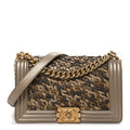 Chanel Metallic Lambskin Medium Scaled Boy Flap Gold