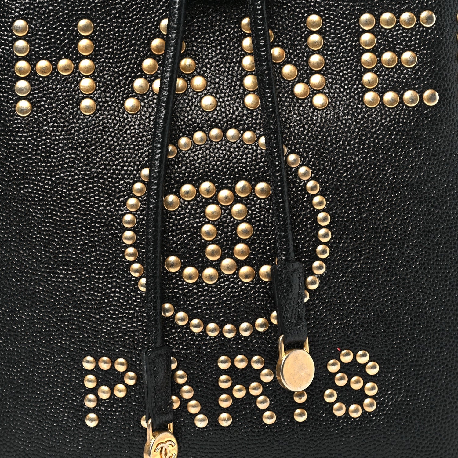 Chanel Caviar Deauville Drawstring Bucket Bag Black