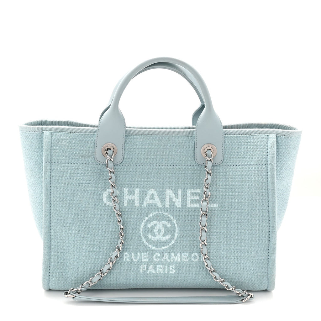 Chanel Mixed Fibers Small Deauville Tote Light Blue