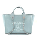 Chanel Mixed Fibers Small Deauville Tote Light Blue