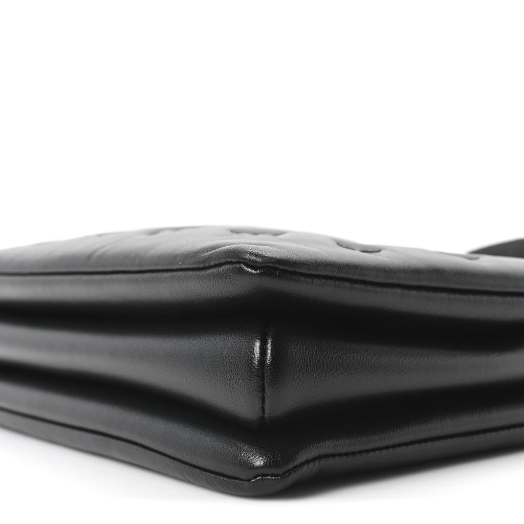 Louis Vuitton Lambskin Embossed Monogram Coussin PM Black
