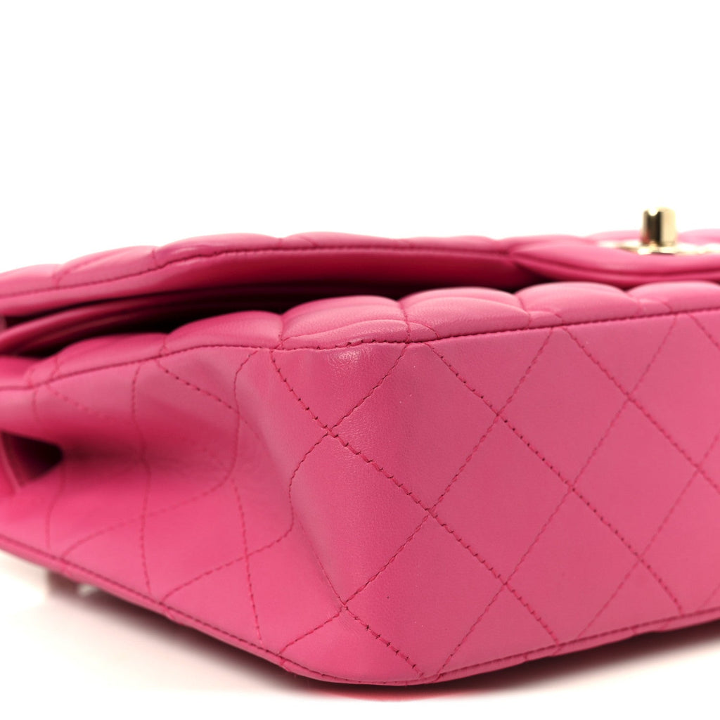 Chanel Lambskin Quilted Medium Double Flap Pink