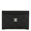 Caviar Quilted Card Holder Black