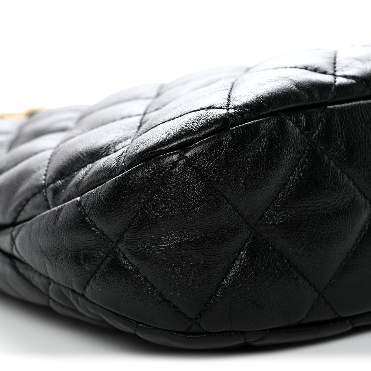 Chanel Lambskin Quilted Large CC Links Hobo Black