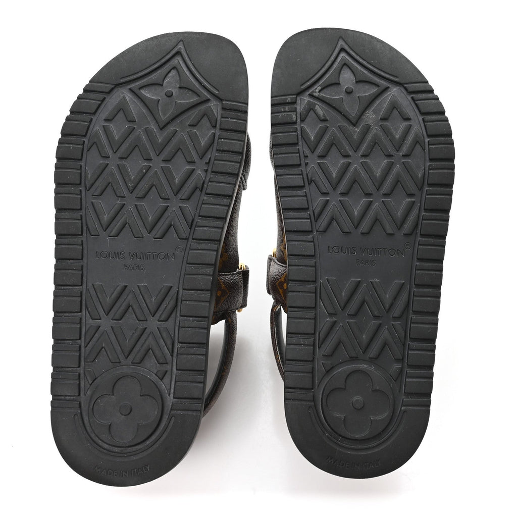 Louis Vuitton Monogram LV Sunset Comfort Flat Sandals 36 Cacao Brown