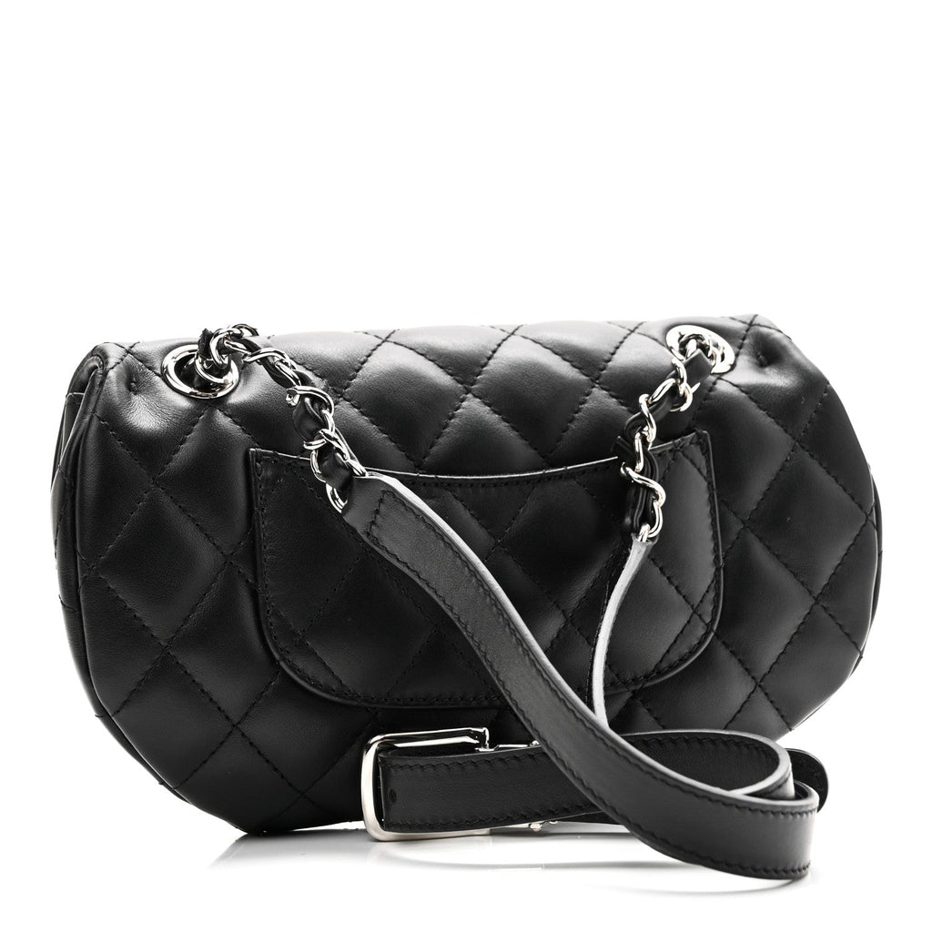 Chanel Calfskin Quilted CC Uniform Flap Belt Bag Black