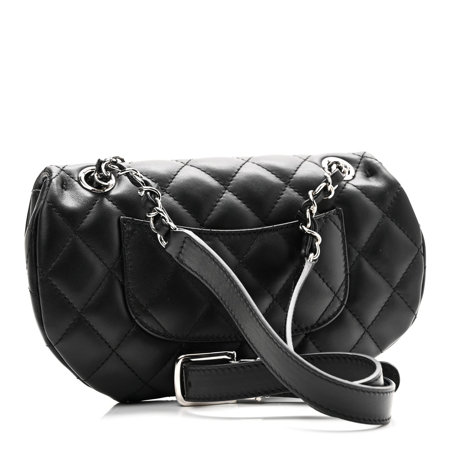 Chanel Calfskin Quilted CC Uniform Flap Belt Bag Black