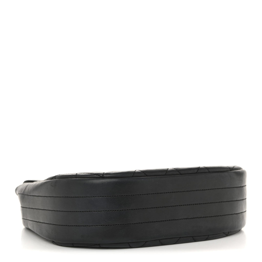 Chanel Lambskin Quilted Half Moon Flap Black