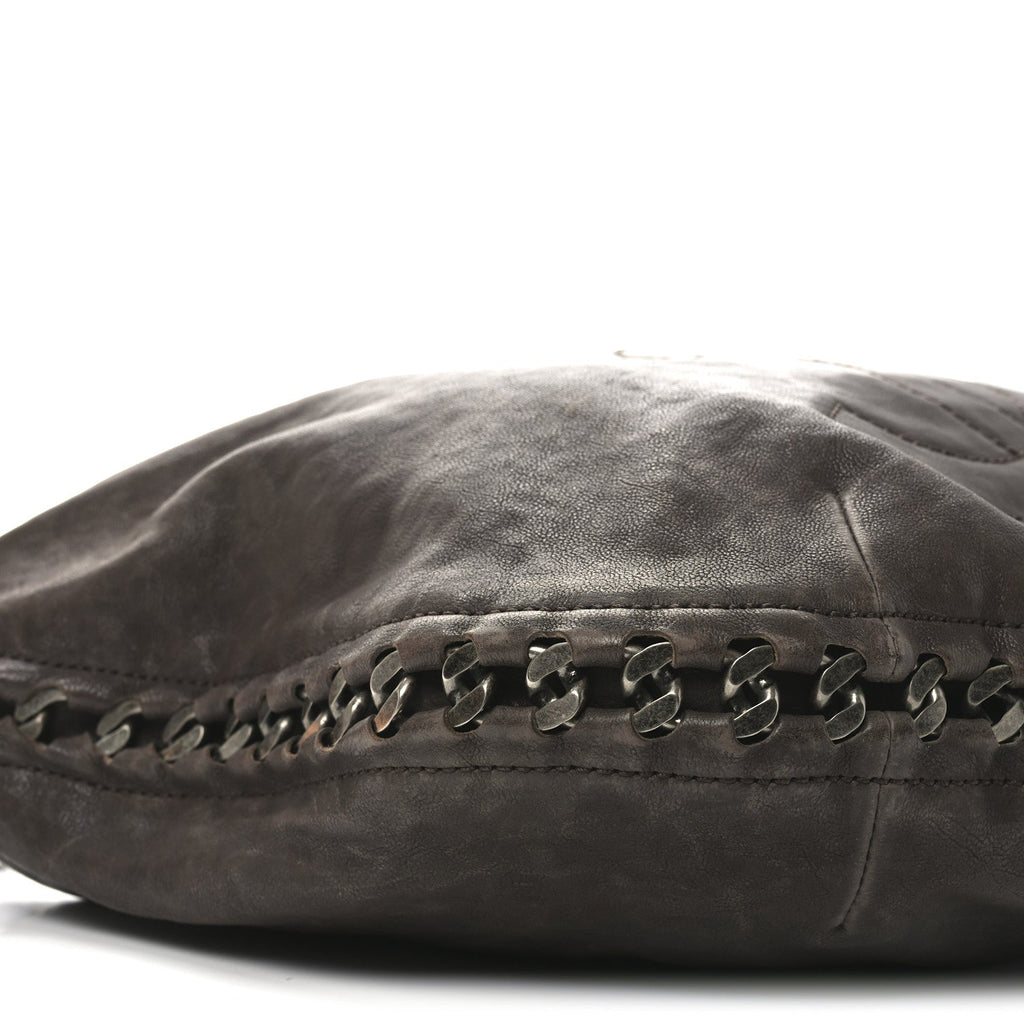 Chanel Calfskin Modern Chain Hobo Brown