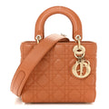 Christian Dior Lambskin Cannage Small Lucky Badges My Lady Dior Orange