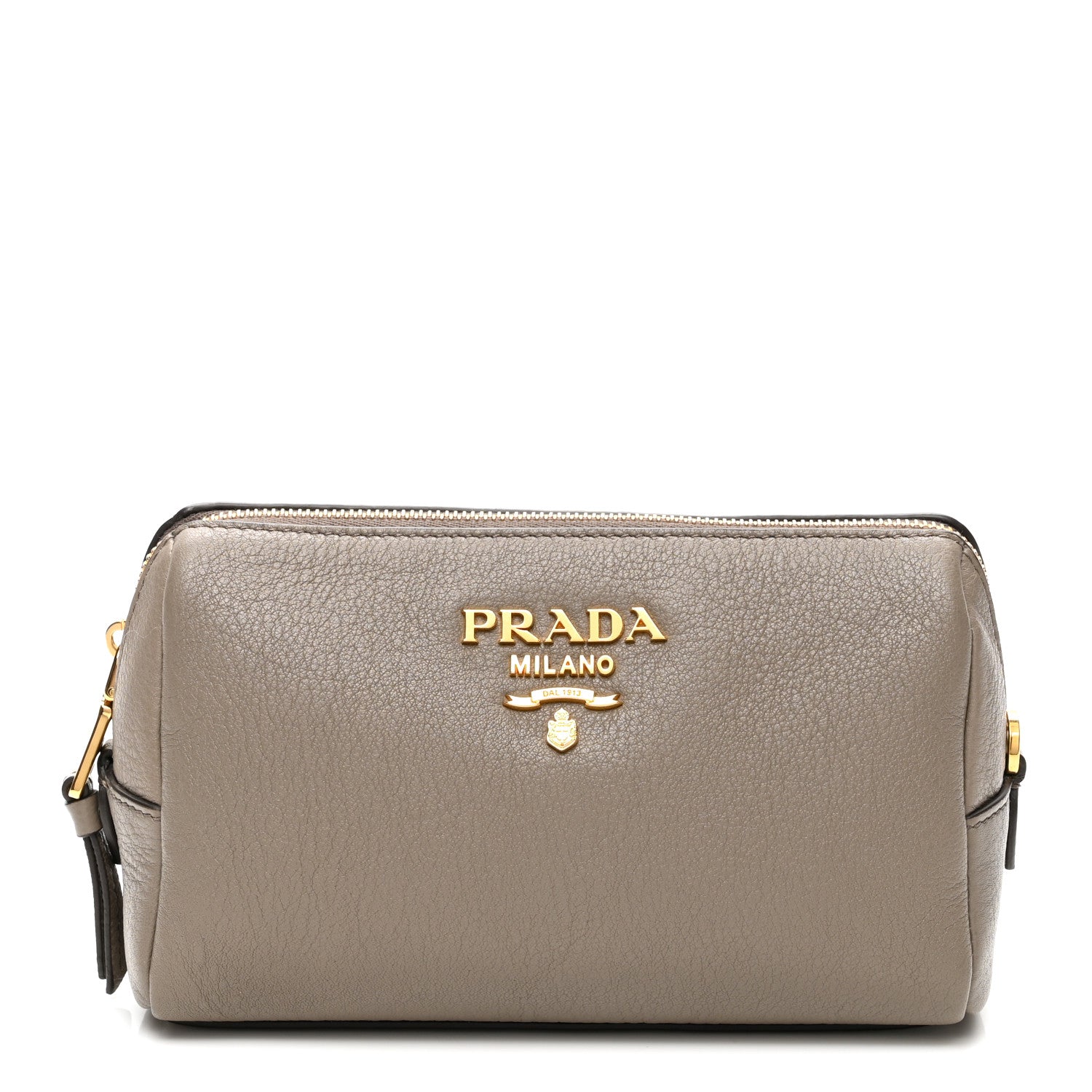 Prada Vitello Daino Cosmetic Pouch Argilla