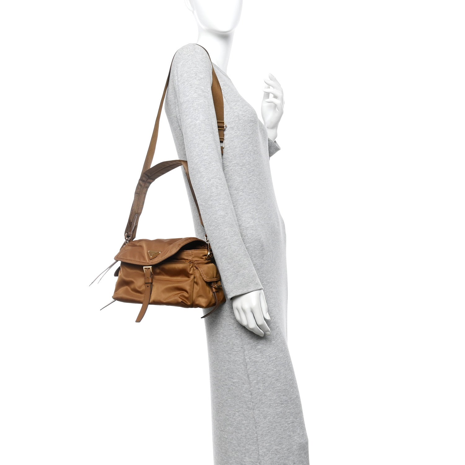 Prada Re-Nylon Medium Explore Shoulder Bag Camel