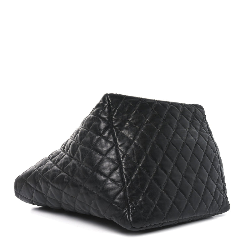 Chanel Lambskin Quilted Week End on Mars Tote Black