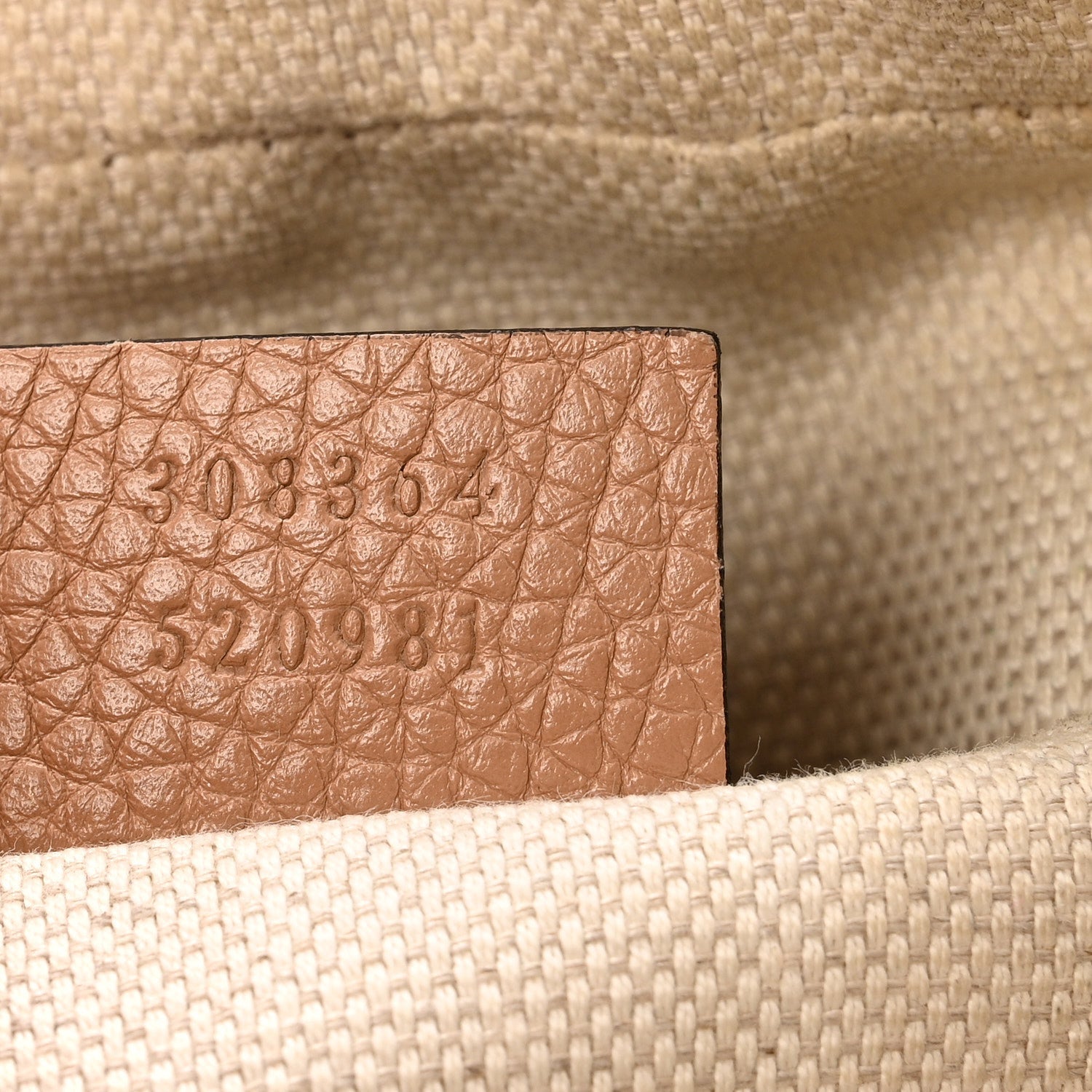 Gucci Pebbled Calfskin Small Soho Disco Bag Camelia
