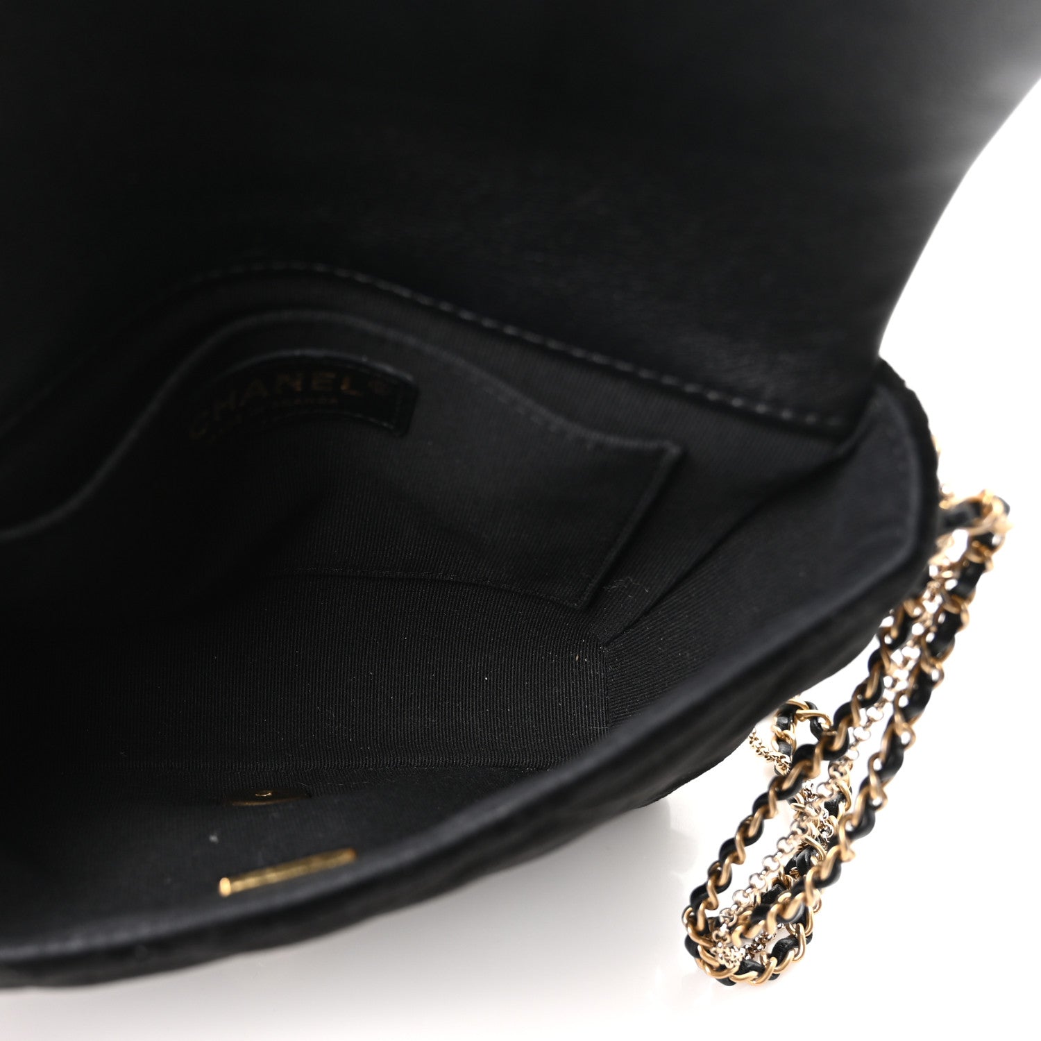 Chanel Velvet Quilted Crush On Chains Flap Bag Black