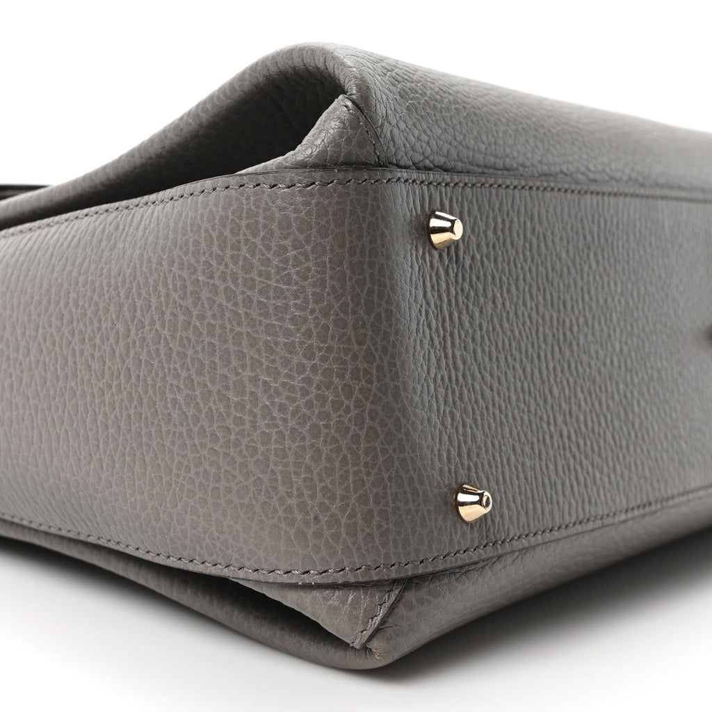 Gucci Dollar Calfskin Medium Interlocking G Top Handle Shoulder Bag Loess