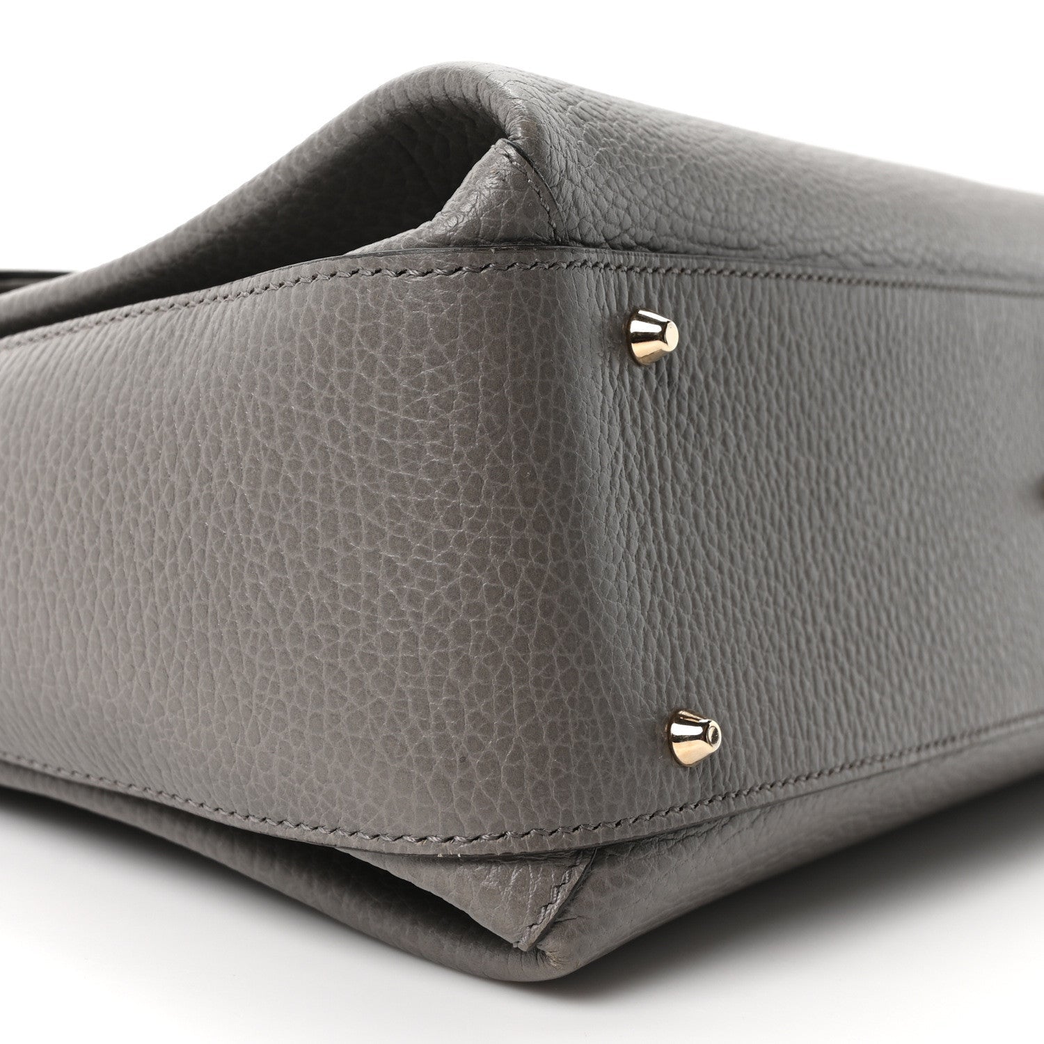 Gucci Dollar Calfskin Medium Interlocking G Top Handle Shoulder Bag Loess