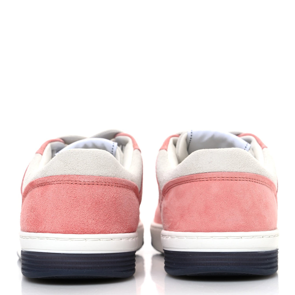 Chanel Suede Kidskin Womens CC Sneakers 35.5 White Pink