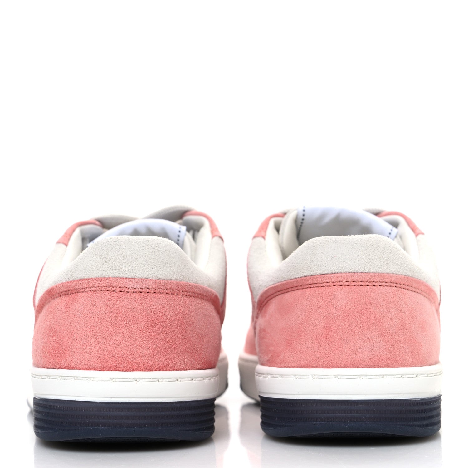 Chanel Suede Kidskin Womens CC Sneakers 35.5 White Pink