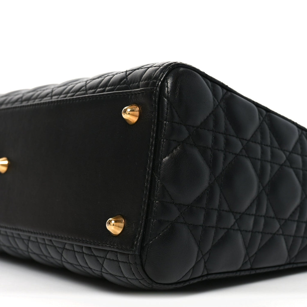 Christian Dior Lambskin Cannage Large Lady Dior Black