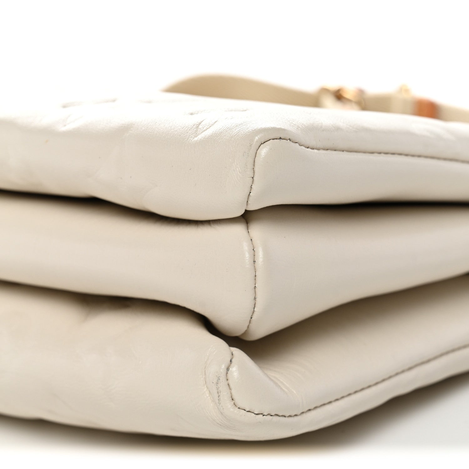 Louis Vuitton Lambskin Embossed Monogram Coussin PM Cream