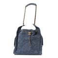 Chanel Suede Quilted Medium Chanel 25 Handbag Blue