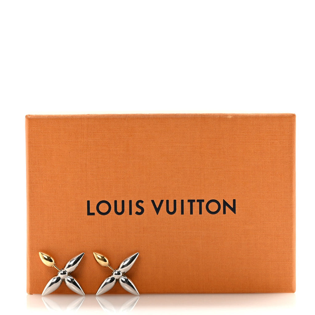 Louis Vuitton Metal Louisette Earrings Silver Gold