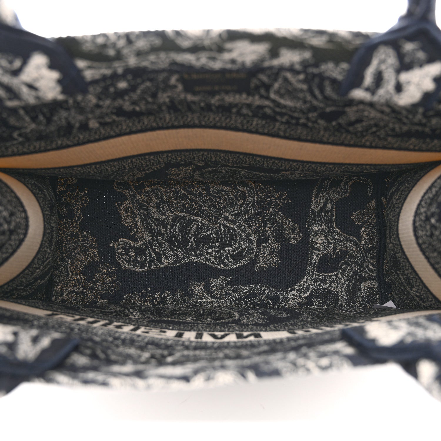Christian Dior Canvas Embroidered Medium Toile De Jouy Reverse Book Tote Blue