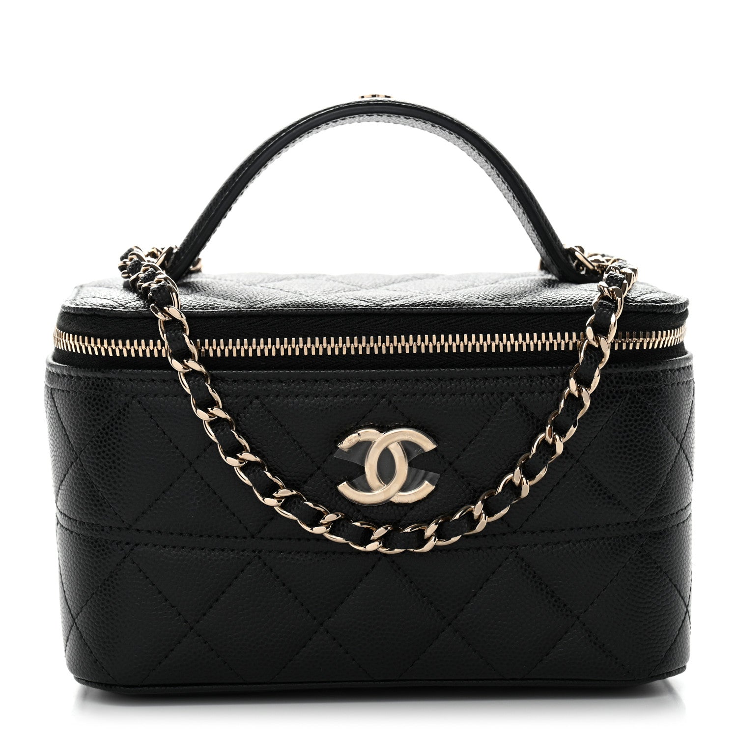 Chanel Caviar Quilted Trendy Handle Mini Vanity Black