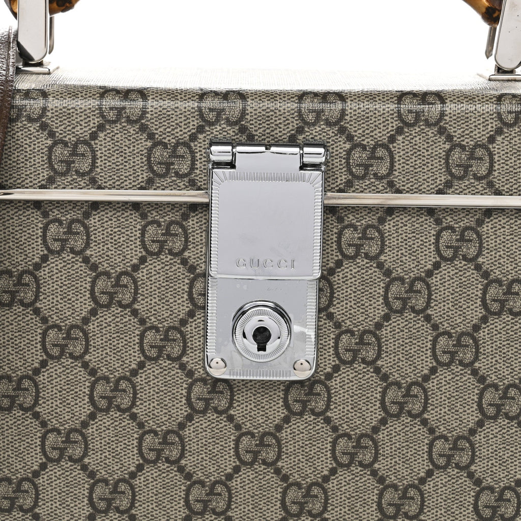 Gucci GG Supreme Monogram Globe-Trotter Beauty Case Brown